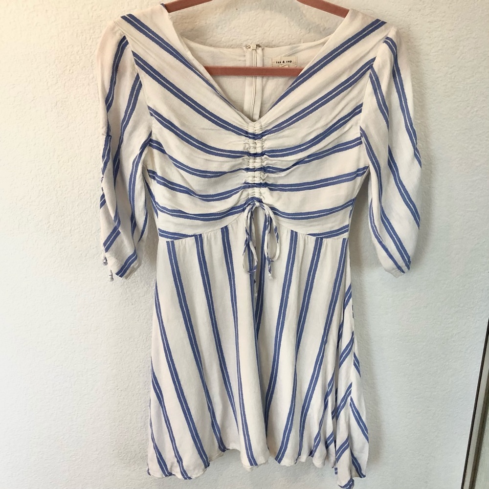 Tea & Cup Striped A-Line Dress